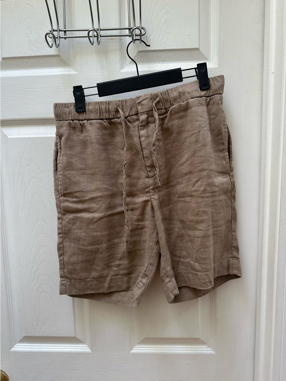 Frescobol Carioca Men's Linen-Blend Shorts tan Light Brown 30 drawstring